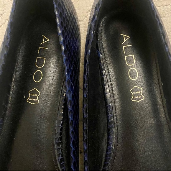 •SOLD• NWOT Aldo Snakeskin Pointed-toe Leather Flats - Picture 6 of 8